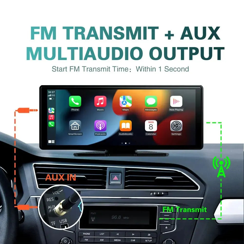 Wireless-carplay-android-auto-touch-screen-car-radio-10.26-inch-portable-stereo-display-apple-ios-iphone-android-mobile-XUDA-fm-transmit-aux