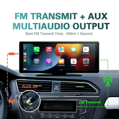 Wireless-carplay-android-auto-touch-screen-car-radio-10.26-inch-portable-stereo-display-apple-ios-iphone-android-mobile-XUDA-fm-transmit-aux