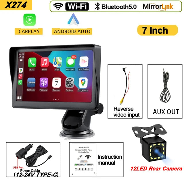 wireless carplay and androidauto touch screen car radio multimedia video streaming