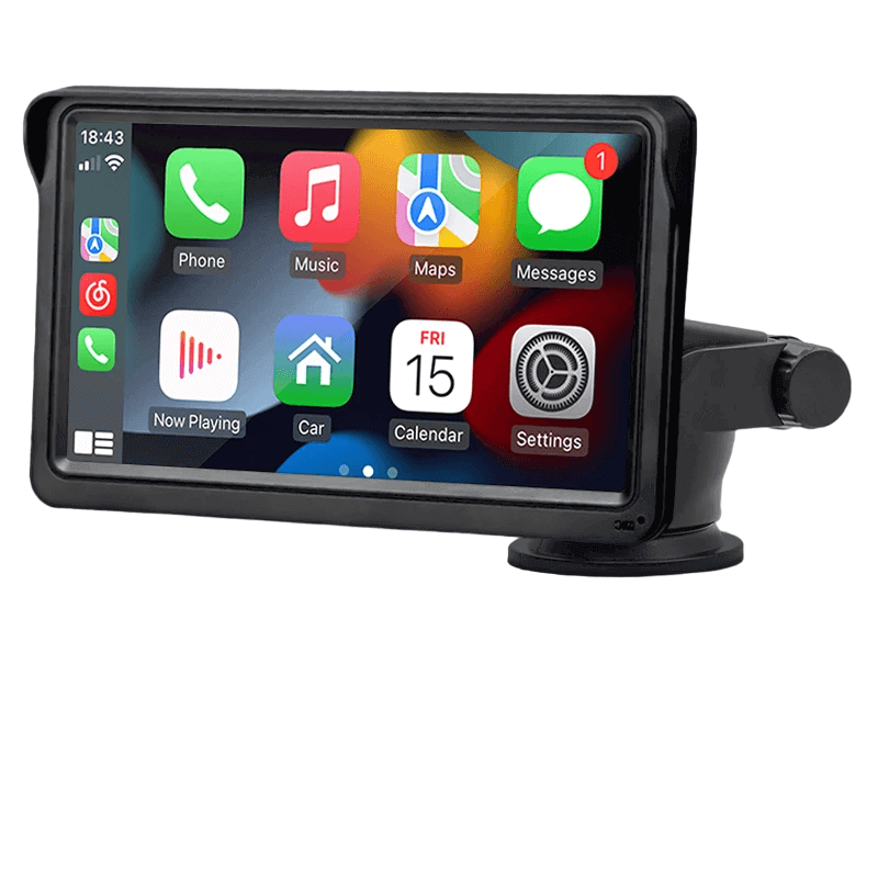 Wireless-CarPlay-Android -Auto-touchscreen-7-inch-side-front-look